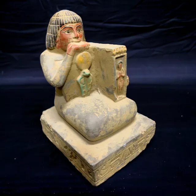 Rare Egypt Statue of Statue Priest Magic God Snake Ancient Egyptian Antiquity BC