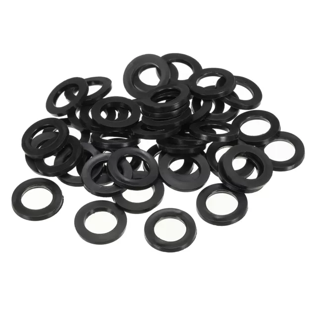 M15 Rubber Flat Washer, 120Pack 15mm ID 23mm OD Sealing Spacer Gasket Ring,Black