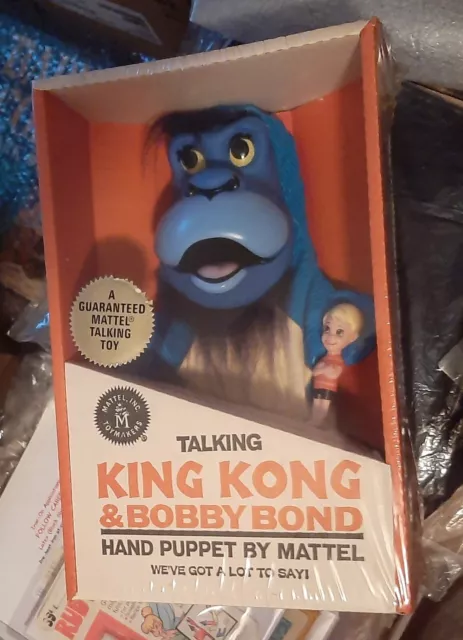 Vintage Mattel King Kong & Bobby Bond Talking Puppet Mib Factory Sealed Rare