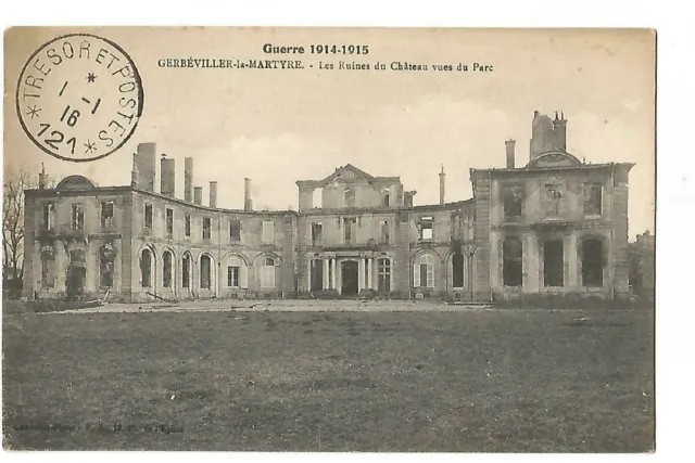 54  Gerbeviller  Les Ruines Du Chateau Vue Du Parc