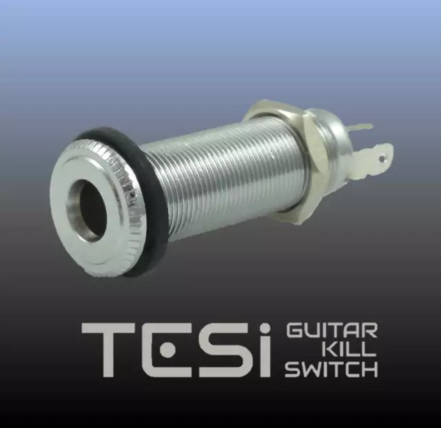 Tesi Premium Stereo Output Barrel Jack for Guitar or Bass - Chrome