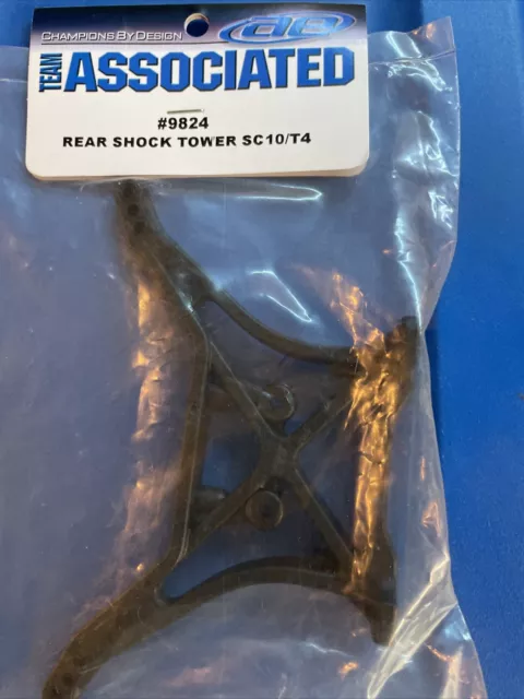 Vintage Associated T4 SC10 Series Rear Shock Tower Plastic Black (1) 9824