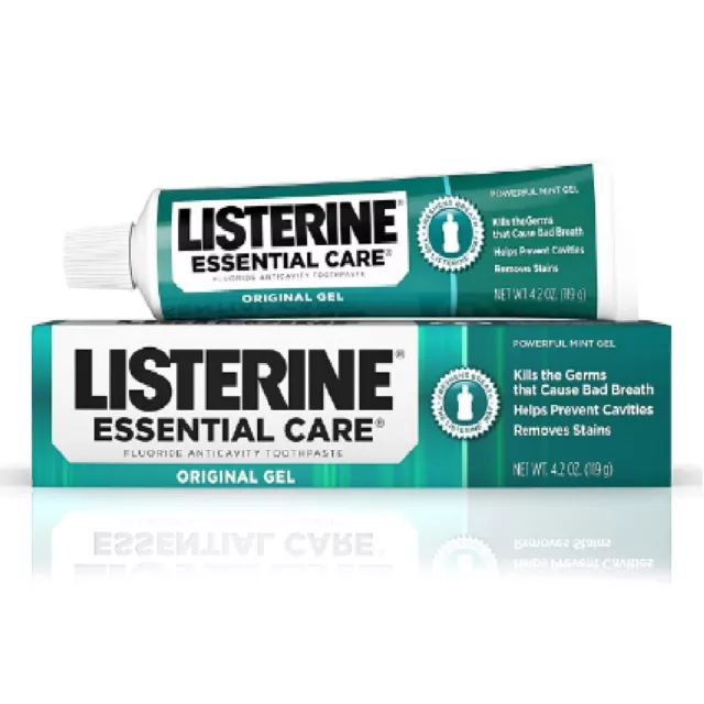 Listerine Fluoride Toothpaste Anticavity Remove Stain Original Mint Gel 4.2oz