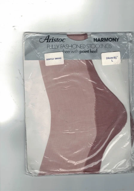 Vintage Aristoc Harmony Point Fully Fashioned Stockings Gentle Smoke Size 9.5
