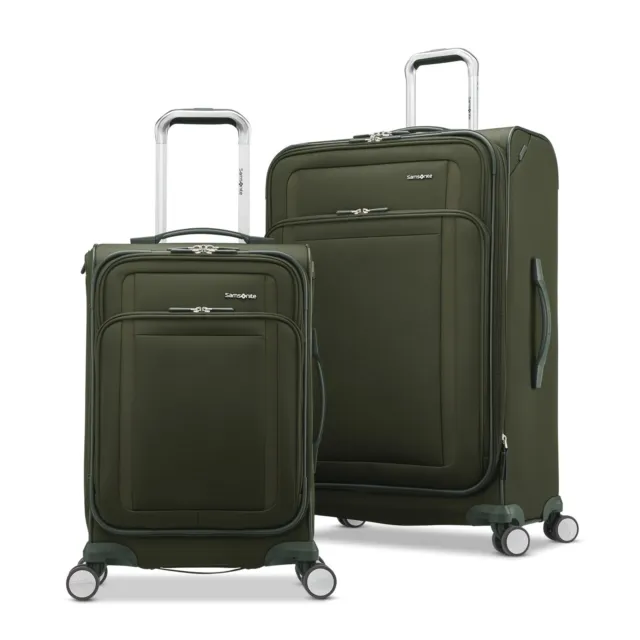 Samsonite Renew 2 Piece Luggage Set Soft Side 28" Suitcase w/ 20" Carry On Green