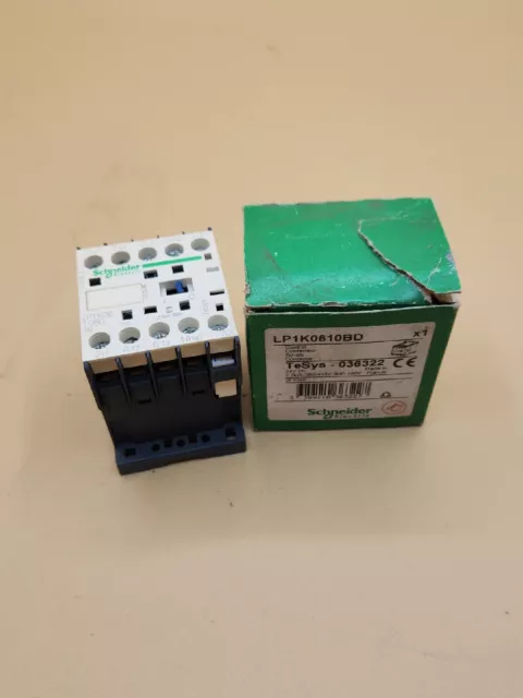 Schneider Contactor Miniature LP1K0610BD 24Vdc Coil DIN Rail 690VAC 6A 3HP NEW
