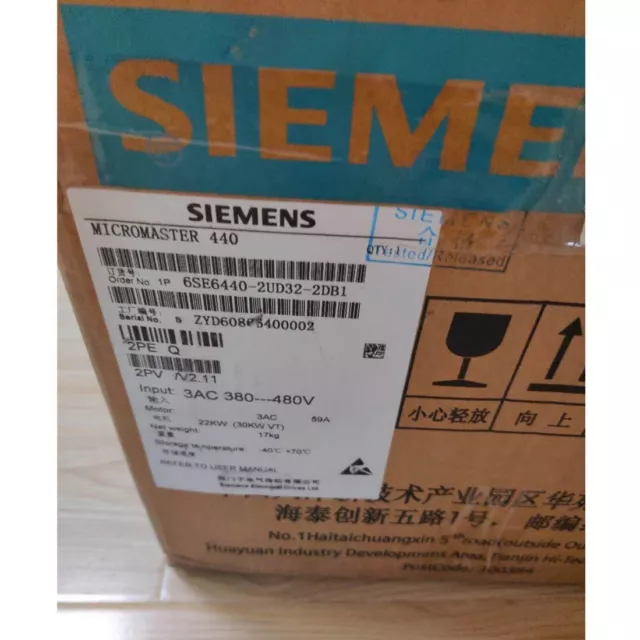 New Siemens 6SE6440-2UD32-2DB1 6SE64402UD322DB1 MICROMASTER440 without filter