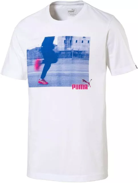 T-shirt de thé photographique explosif de Puma pour hommes, blanc, s