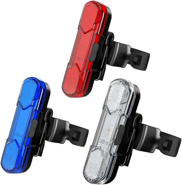 2x LED USB Luz trasera Recargable para Bicicleta Seguridad Ciclismo Advertencia