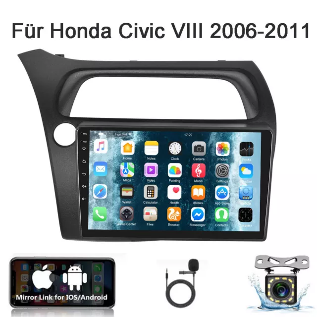 Autoradio 9" Android 13 Für Honda Civic VIII 2006-2011 GPS NAVI BT WIFI FM +Kam