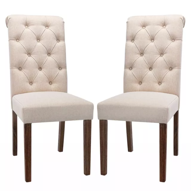 Tufted Dining Room Chairs Set of 2, Accent Parsons Diner Chairs Upholstered F...