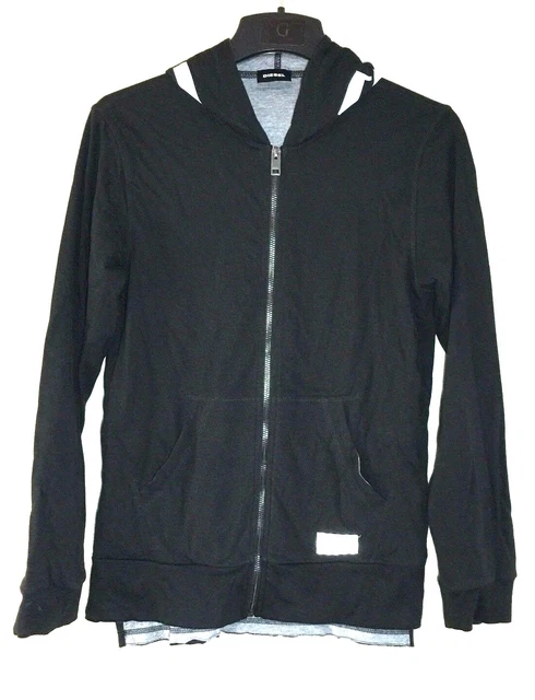 Diesel Black Hooded Jacket Kid Size 14 Hoodie Details Zip Up
