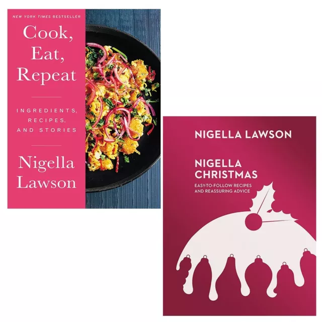 Nigella Lawson Collection 2 Books Set Cook, Eat, Repeat, Nigella Christmas Hard