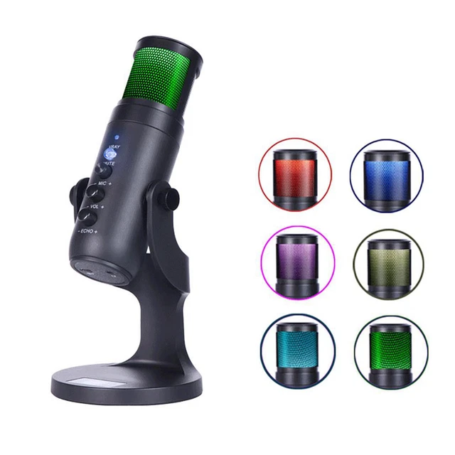 E-lektron RGB Color Metal Condenser Microphone Podcast Game With USB Type-C