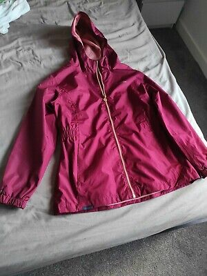 Regatta Waterproof Girls Jacket Coat 11 12 Years dark red / pink worn once