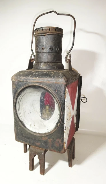 Ancienne lampe de chemin de fer SNCF française - Label Emmaüs