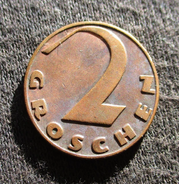 Old Coin Of Austria 2 Groschen 1926 (First Republic) Crowned Eagle (B)