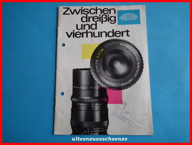DDR Prospekt Werbeprospekt Meyer Optik zwischen dreißig und vierhundert 1964