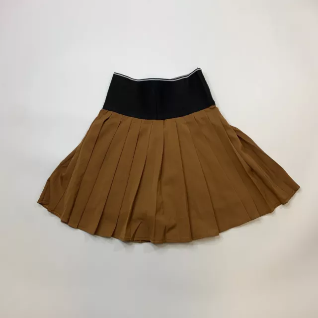 Alexander Wang Mini Skirt Womens 0-2 Brown Black Logo Elastic A Line Back Zip 2