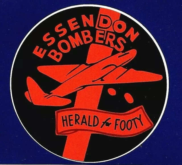 ESSENDON BOMBERS & THE HERALD Decal Sticker RETRO 60's afl vfl FOOTBALL
