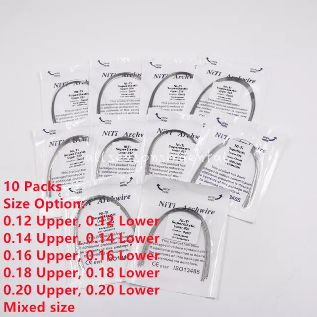 100 PCS Dental Orthodontic Round Arch Wire Super Elastic NITI Ovoid Form Sizes