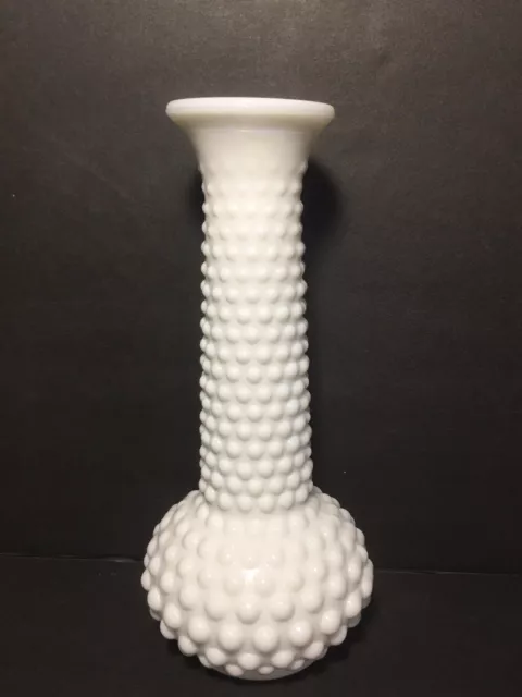 Vintage White Milk Glass Hobnail Bud Vase by EO Brody Co. Made in USA