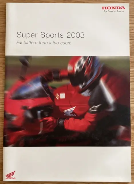 Honda super sports anno 2003 depliant pubblicitario brochure gamma moto stradali