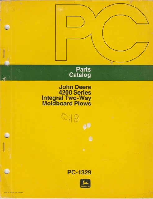 John Deere 4200 Series Integral Two Way Moldboard Plow Parts Catalog