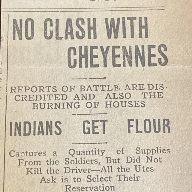 1906 Cheyenne Ute Indians Reservation Sheridan Wyoming Newspaper Clipping