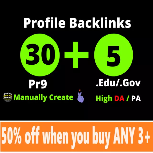 30 DA90 Profile Links with 5 EDU Backlinks (POWERFUL SEO Service)