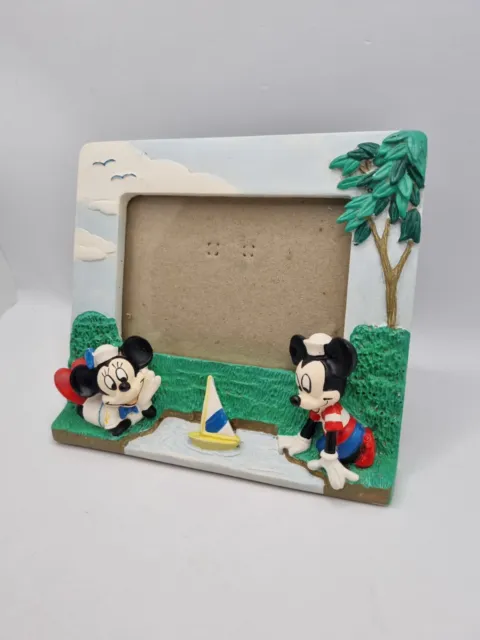 Walt Disney Company Photo Frame, Mickey & Minnie Mouse, 3.5'x4.5', Vintage VGC 3