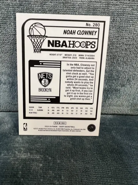 2023-2024 PANINI NBA Hoops Winter Holiday Noah Clowney RC Brooklyn Nets ...