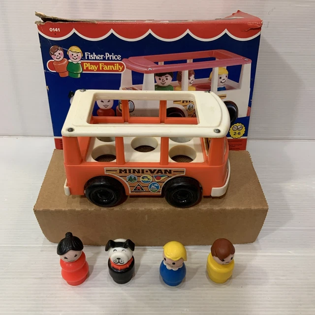 Mini Bus Fisher-Price 1969 - Little People - Jouet Vintage En Plastique (occasion)