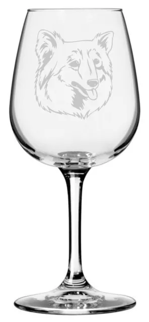 Finnish Spitz Dog Themed Etched 12.75oz Wine Glass