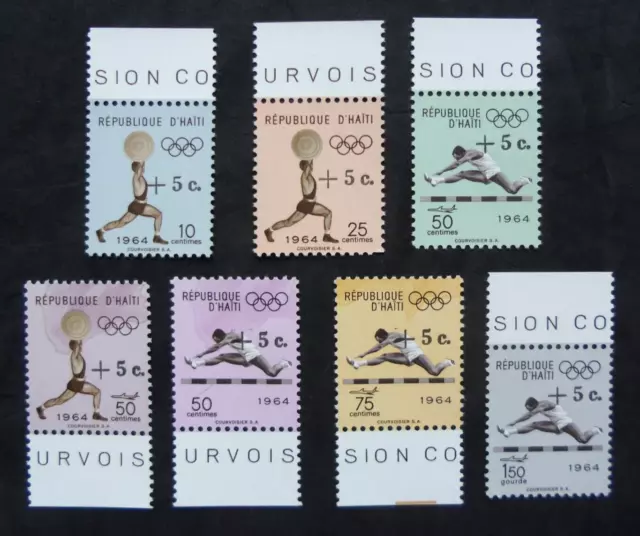 Haiti 1965 issue of 1964 Tokyo Olympics 3 surcharge 4 with Aircraft  see 4 scans