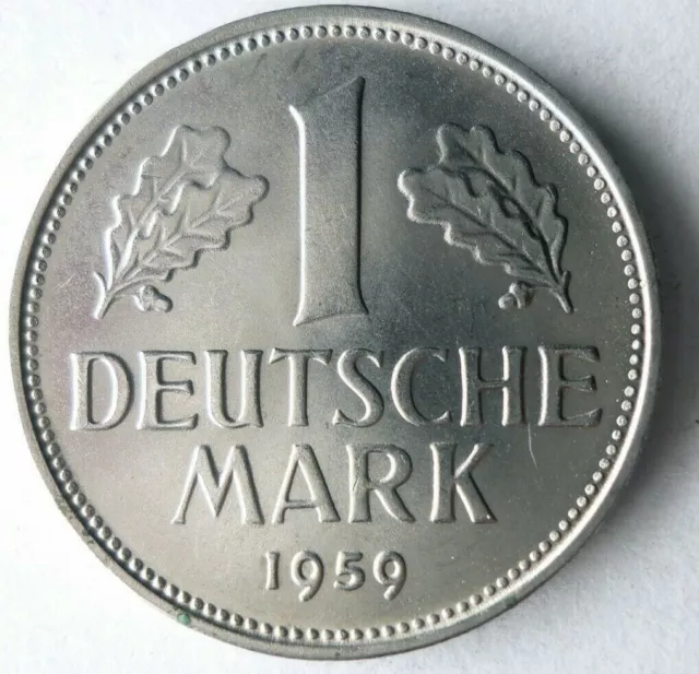 1959 F GERMANY MARK - High Grade - Early Series high Value Coin - germany BIN #5