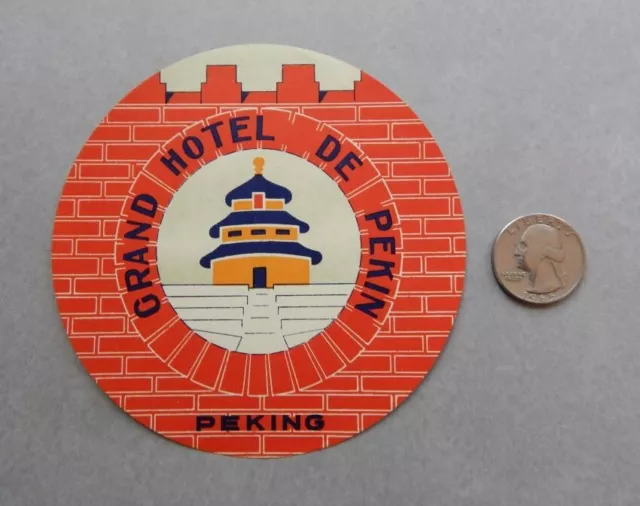 Vintage Grand Hotel of Pekin Luggage Label - Peking China 2