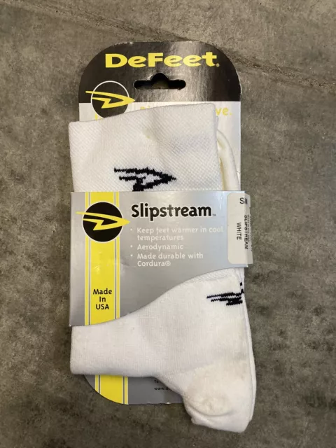 DeFeet Slipstream Cycling Running Socks White Sz S/M