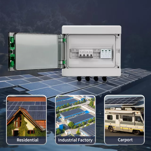 Solar PV Combiner Box Kunststoff 15A 2string 1000DC Leistungsschalter Solarpanel 2