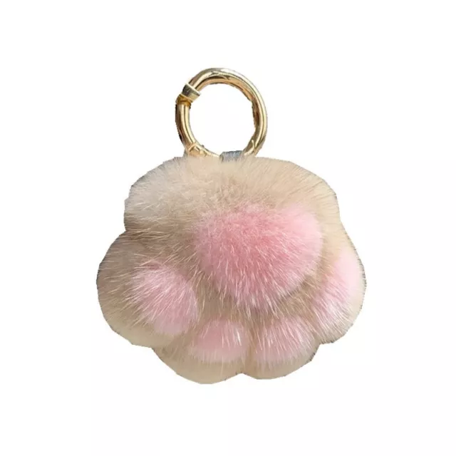 Fluffy Faux Fur Cat Claw Pom Keyrings Keychain Cute Charm Handbag Pendant Gifts