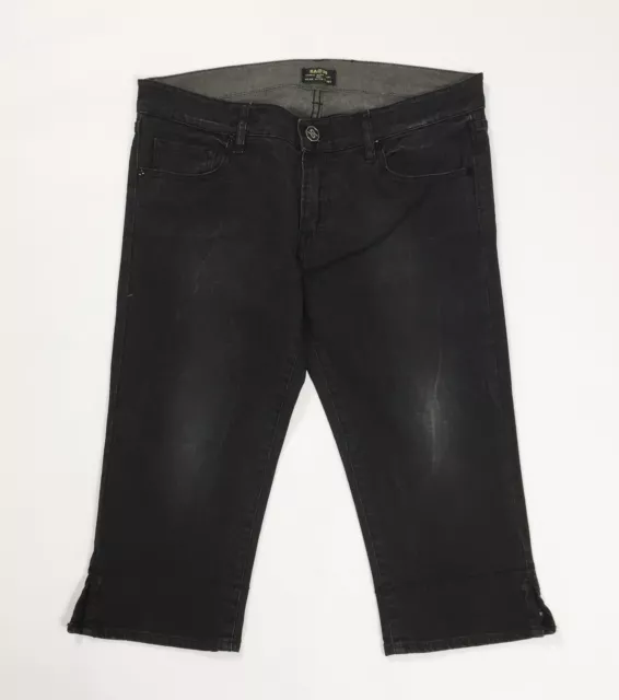 Raer shorts jeans shorts donna usato w30 tg 44 stretch bermuda nero denim T4182