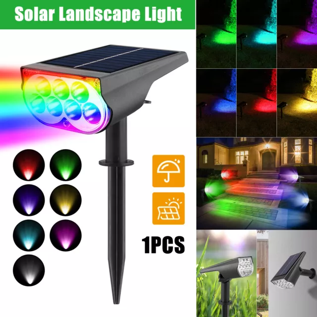 Solar Power Spot light 7-Color Garden Landscape Outdoor Backyard Wall Spotlight