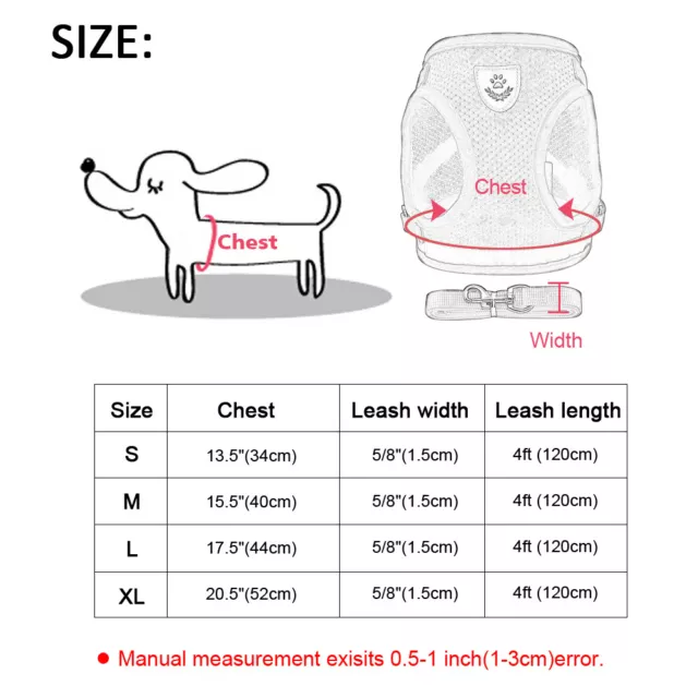 Breathable Escape Proof Cat Walking Harness with Lead Puppy Kitten Clothes Vest 2