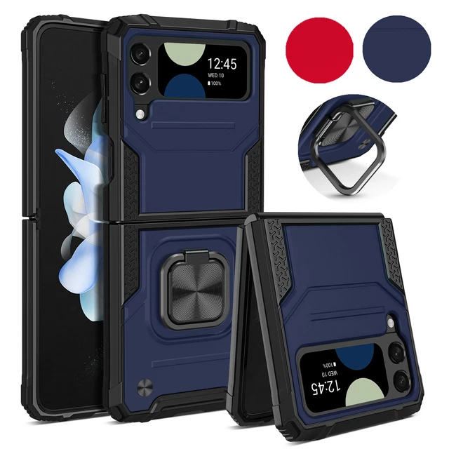For Samsung Galaxy Z Flip 4 3 Case, Military Grade Shockproof Kickstand Cover