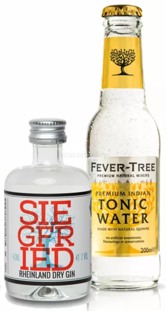 Gin Tonic Probierset - Siegfried Rheinland Dry Gin 4cl (41% Vol) + Fever-Tree T