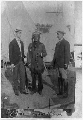 Geronimo,two other men posed,Pan-American Exposition,Buffalo,New York,NY,1901