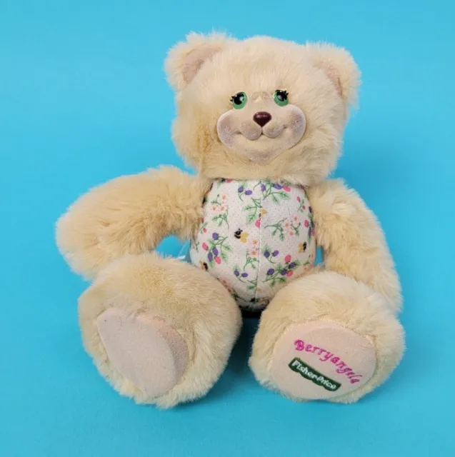 Fisher Price Berryangela Bear Plush Doll 10" Stuffed Animal Dress Vtg Toy