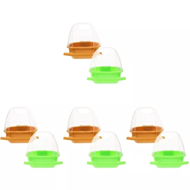 8 Pcs Plastic Bird Trough Feeder Cage for Cockatiels Aviary Outdoor