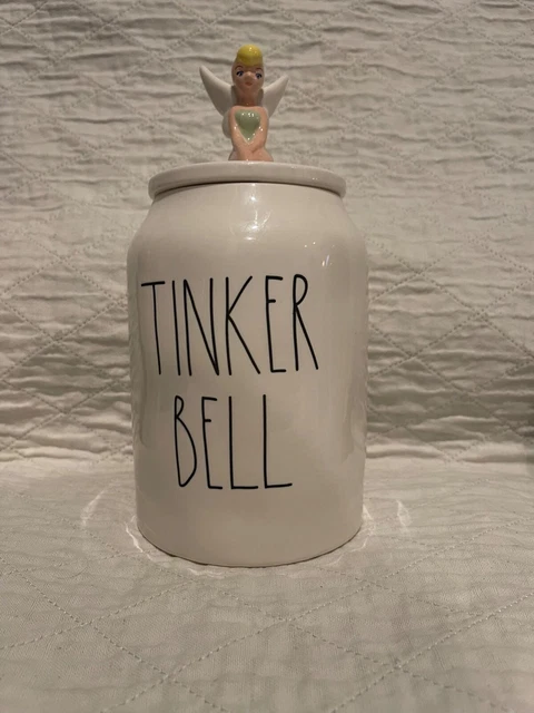 Rae Dunn Disney TINKER BELL Ceramic Canister Jar NEW