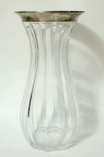 Alte 32cm große silberne Vase Th. Such 835 HB Silber silver Glasvase Glas Vasen